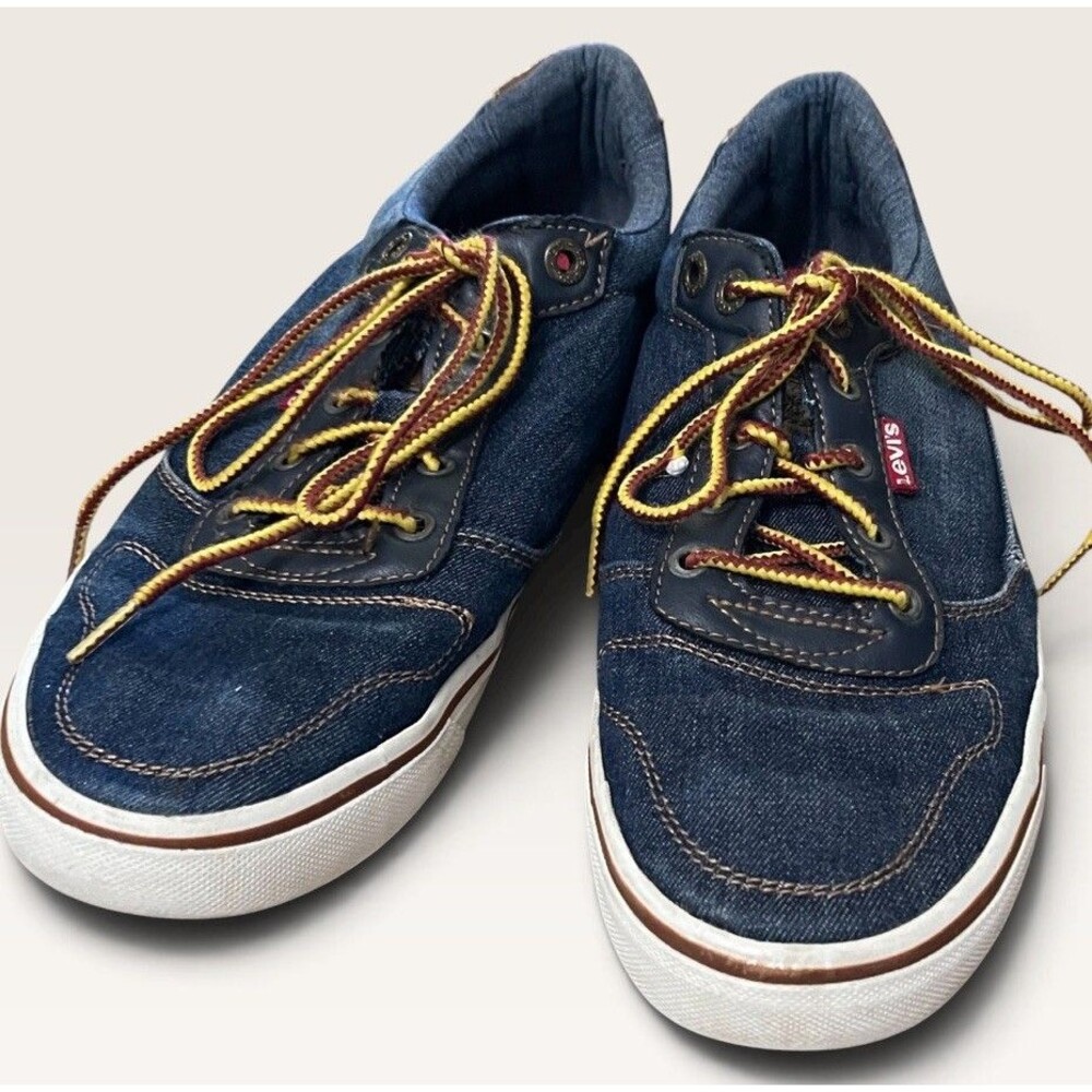 LEVI'S Men Denim II Low-Top Denim Blue Sneakers size 8